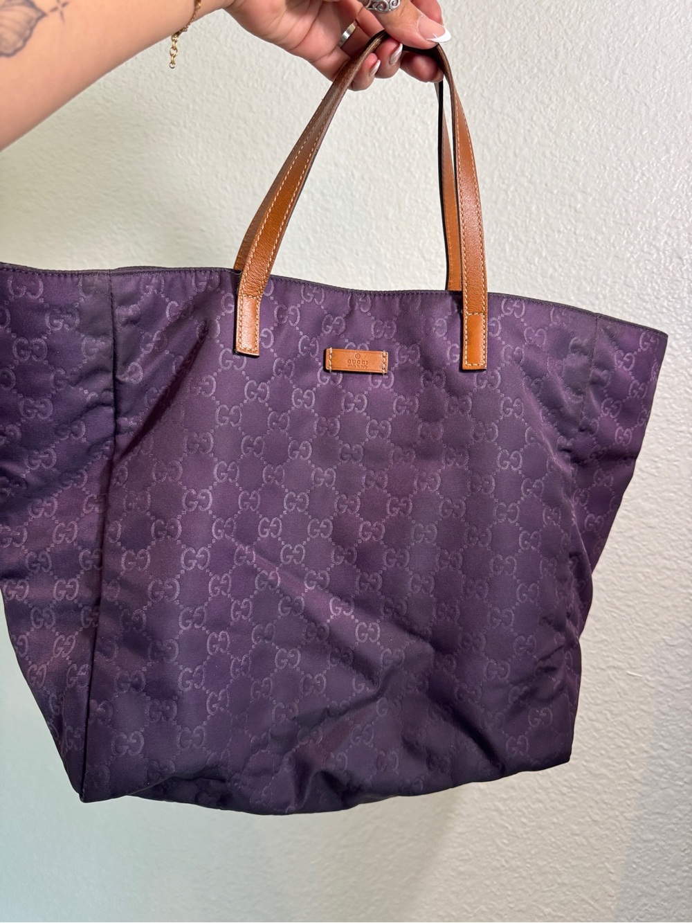 Gucci Guccissima Purple Nylon Tote